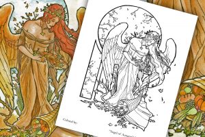 Coloring Page - Ange of Autumn